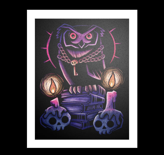 The Owl's Crypt Artwork – gothic art by Akumu Ink, alt fashion art from Akumu Ink Clothing