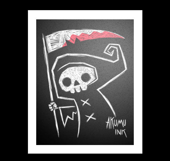 Grim Reaper Artwork – gothic art by Akumu Ink, alt fashion art from Akumu Ink Clothing