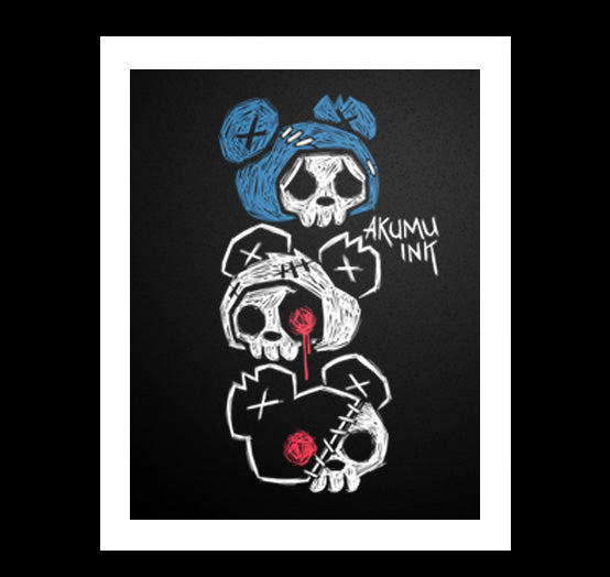 3 Bears Artwork – gothic art by Akumu Ink, alt fashion art from Akumu Ink Clothing