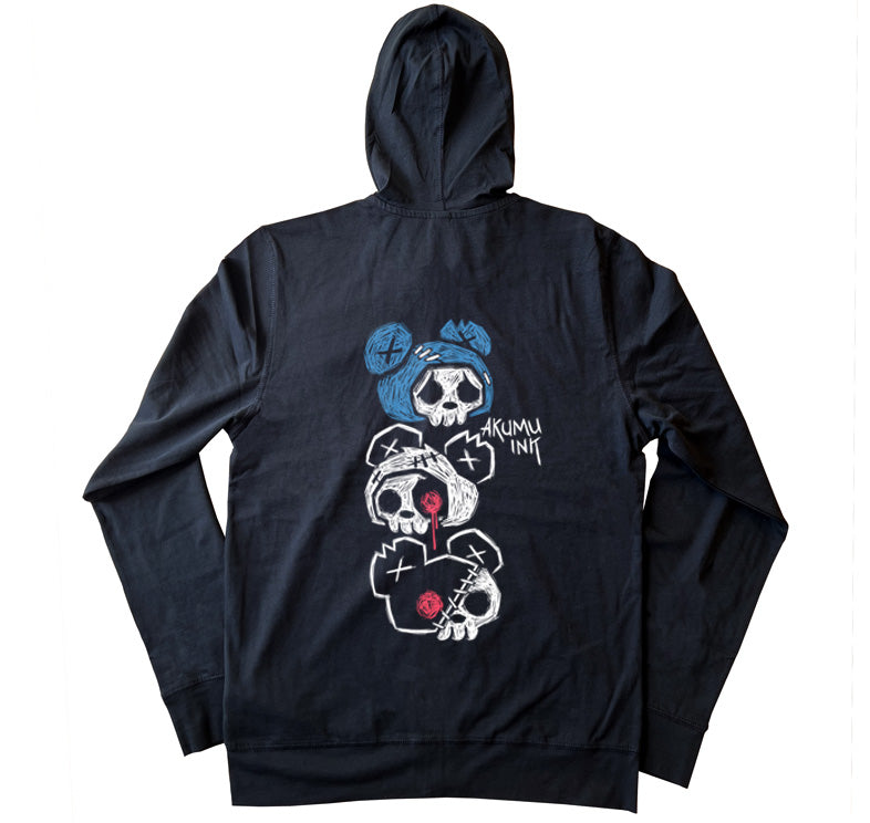 3 Bears Hoodie – gothic long sleeve by Akumu Ink Clothing, alt fashion art from Akumu Ink Clothing