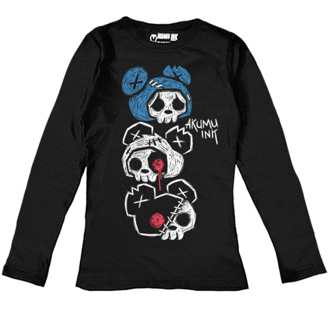 3 Bears Women Long Sleeve Tshirt – gothic Women Shirts by Akumu Ink, alt fashion art from Akumu Ink Clothing