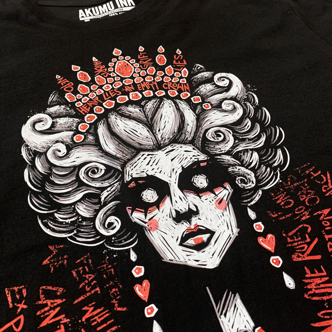 Elite Illusions Women Vneck – gothic Women Shirts by Akumu Ink, alt fashion art from Akumu Ink Clothing