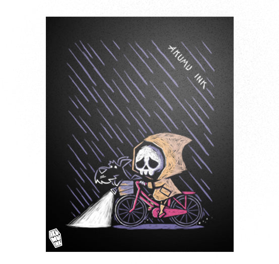 Akumu Ink art, goth art, skull art,