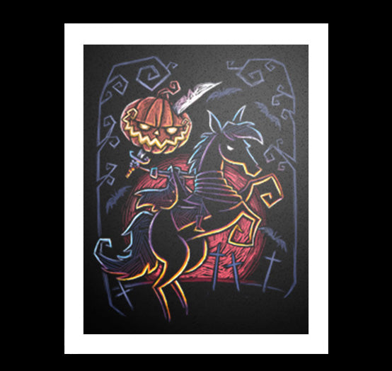 Headless Horseman Artwork – gothic art by Akumu Ink, alt fashion art from Akumu Ink Clothing