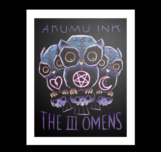 The 3 Omens Artwork – gothic art by Akumu Ink, alt fashion art from Akumu Ink Clothing