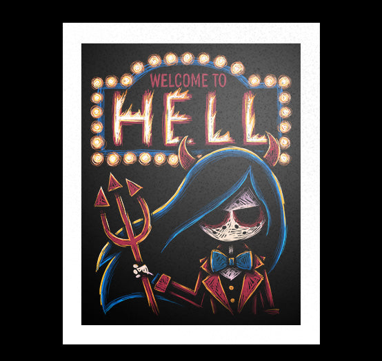 Welcome to Hell Artwork – gothic art by Akumu Ink, alt fashion art from Akumu Ink Clothing
