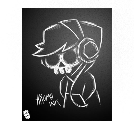 Akumu Ink art, goth art, skull art, 