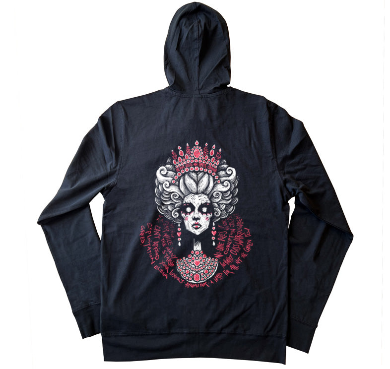 Elite Illusions Hoodie – gothic long sleeve by Akumu Ink Clothing, alt fashion art from Akumu Ink Clothing