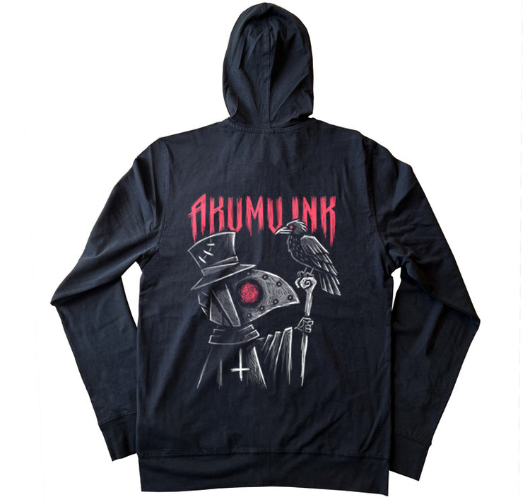 Nevermore Hoodie – gothic long sleeve by Akumu Ink Clothing, alt fashion art from Akumu Ink Clothing