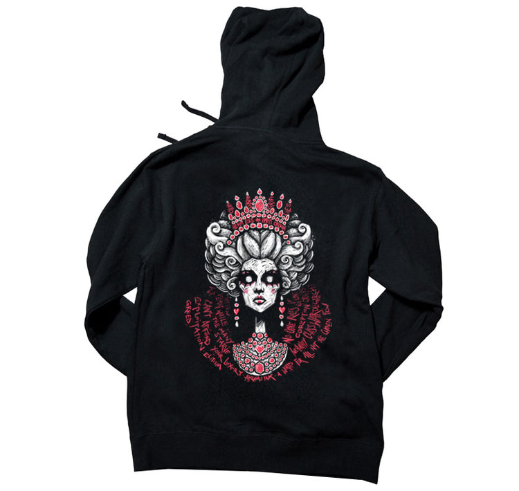 Elite Illusions Hoodie – gothic long sleeve by Akumu Ink Clothing, alt fashion art from Akumu Ink Clothing