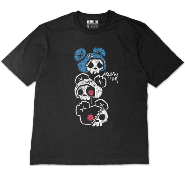 3 Bears Oversized Unisex Tshirt – gothic Men Shirts by Akumu Ink, alt fashion art from Akumu Ink Clothing