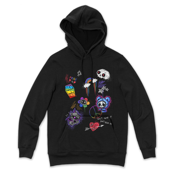 Rebel Pride Hoodie – gothic long sleeve by Akumu Ink Clothing, alt fashion art from Akumu Ink Clothing