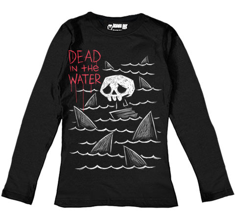 Dead in the Water Women Long Sleeve Tshirt – gothic Women Shirts by Akumu Ink, alt fashion art from Akumu Ink Clothing