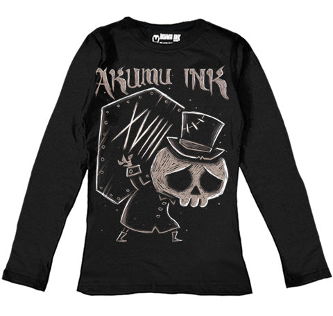 The Undertaker XVIII Women Long Sleeve Tshirt – gothic Women Shirts by Akumu Ink, alt fashion art from Akumu Ink Clothing