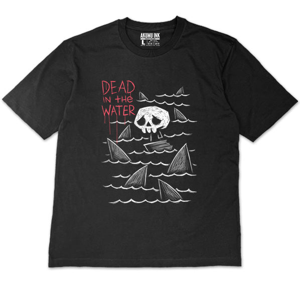 Dead in the Water Oversized Unisex Tshirt – gothic Men Shirts by Akumu Ink, alt fashion art from Akumu Ink Clothing