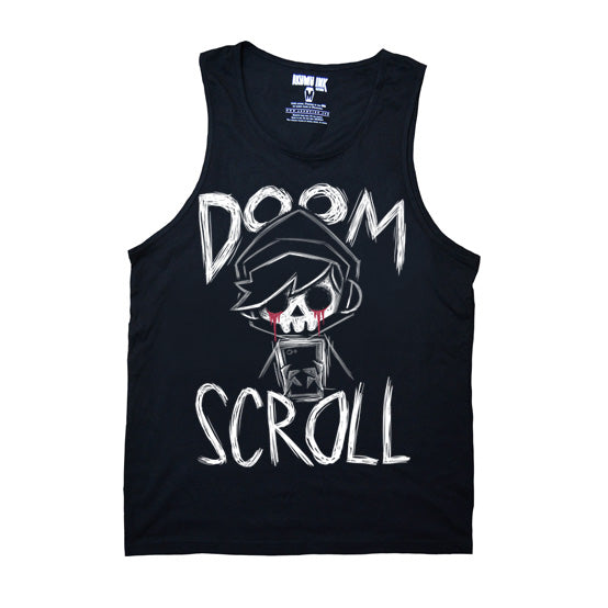 Doom Scroll Men Tank – gothic Men Shirts by Akumu Ink, alt fashion art from Akumu Ink Clothing