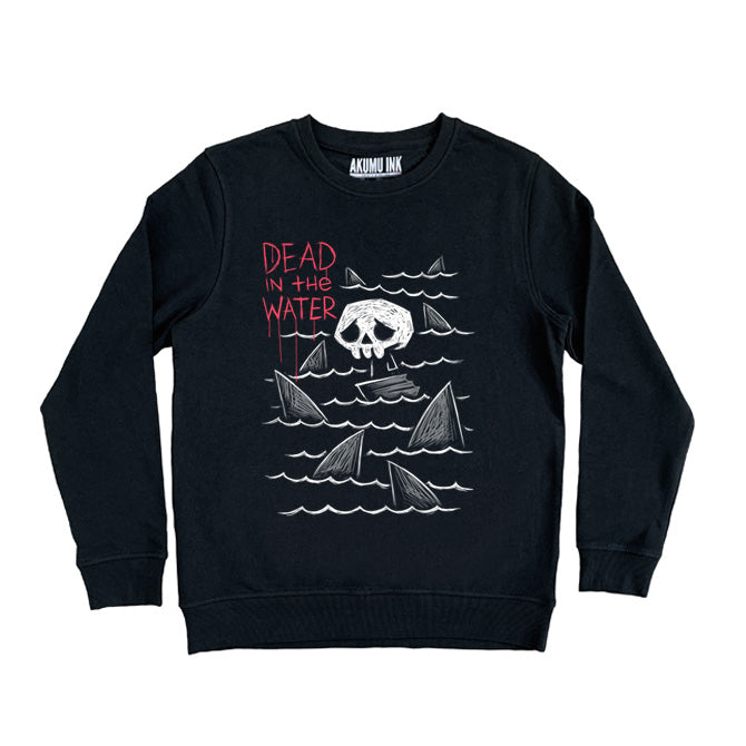 Dead in the Water Sweatshirt – gothic Men Shirts by Akumu Ink, alt fashion art from Akumu Ink Clothing