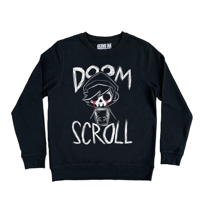 Doom Scroll Sweatshirt – gothic Men Shirts by Akumu Ink, alt fashion art from Akumu Ink Clothing