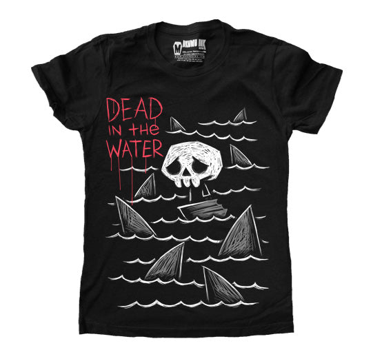 Dead in the Water Women Tshirt – gothic Women Shirts by Akumu Ink, alt fashion art from Akumu Ink Clothing