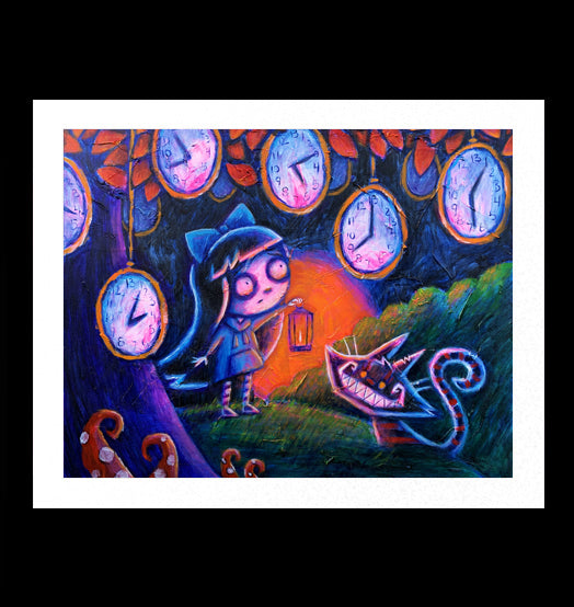Alice Under The Clock Tree Artwork – gothic art by Akumu Ink, alt fashion art from Akumu Ink Clothing