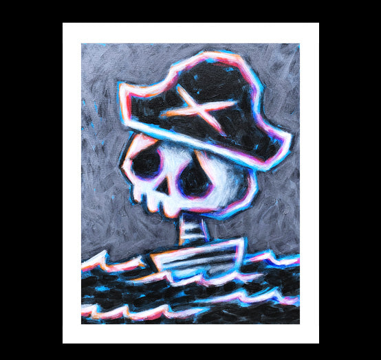 Alone at Sea Artwork – gothic art by Akumu Ink, alt fashion art from Akumu Ink Clothing