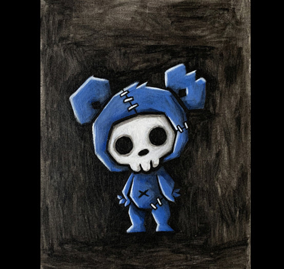 2022 Bear Painted Canvas – gothic art by Akumu Ink, alt fashion art from Akumu Ink Clothing