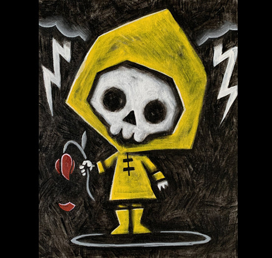2022 She Loves Me Not Painted Canvas – gothic art by Akumu Ink, alt fashion art from Akumu Ink Clothing