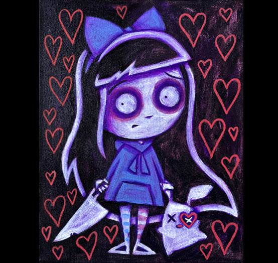 2023 Alice Painted Canvas – gothic art by Akumu Ink, alt fashion art from Akumu Ink Clothing