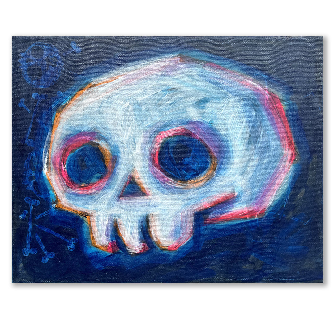 2024 Skull1 20x25cm Painted Canvas