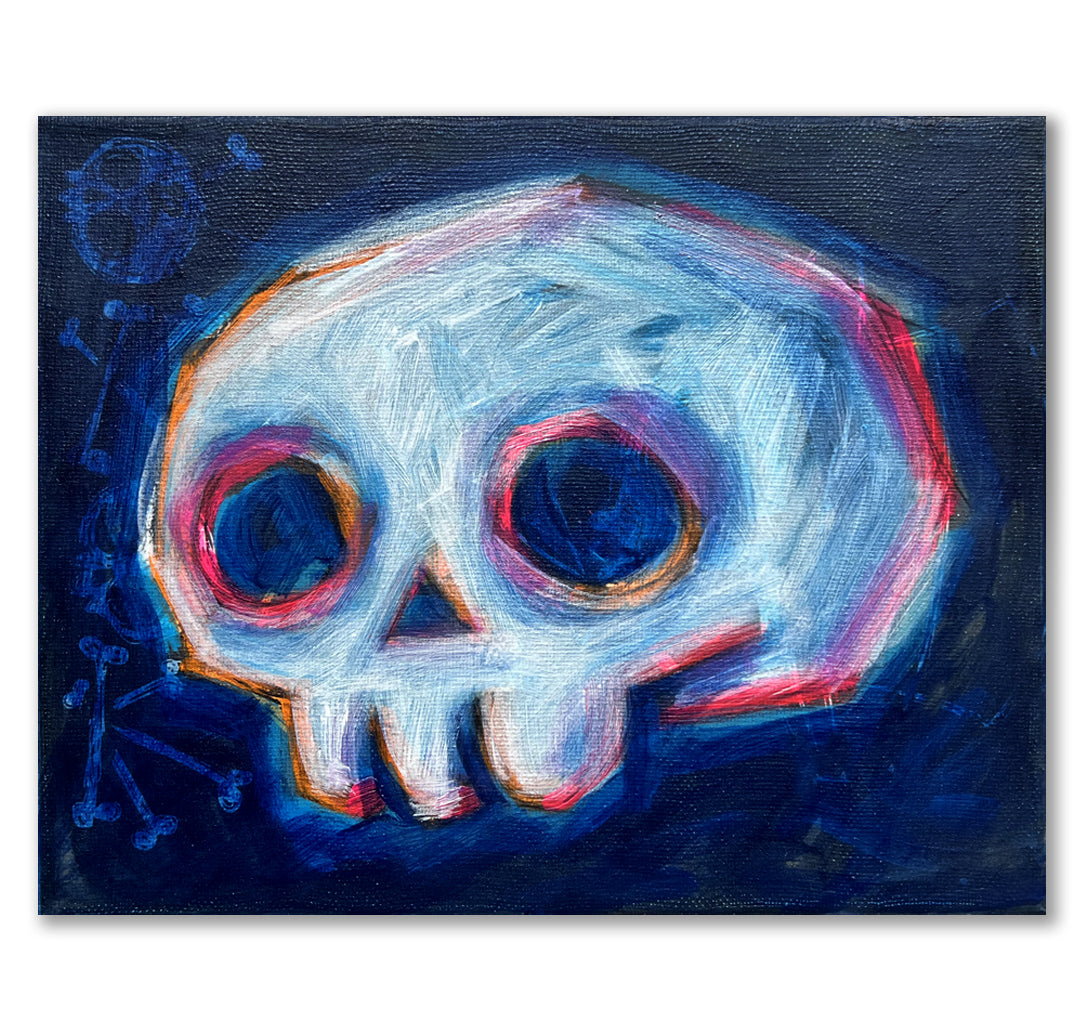 2024 Skull1 20x25cm Painted Canvas