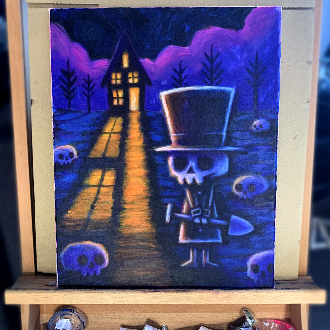 2025 We All Have Secrets Painted Canvas – gothic art by Akumu Ink, alt fashion art from Akumu Ink Clothing