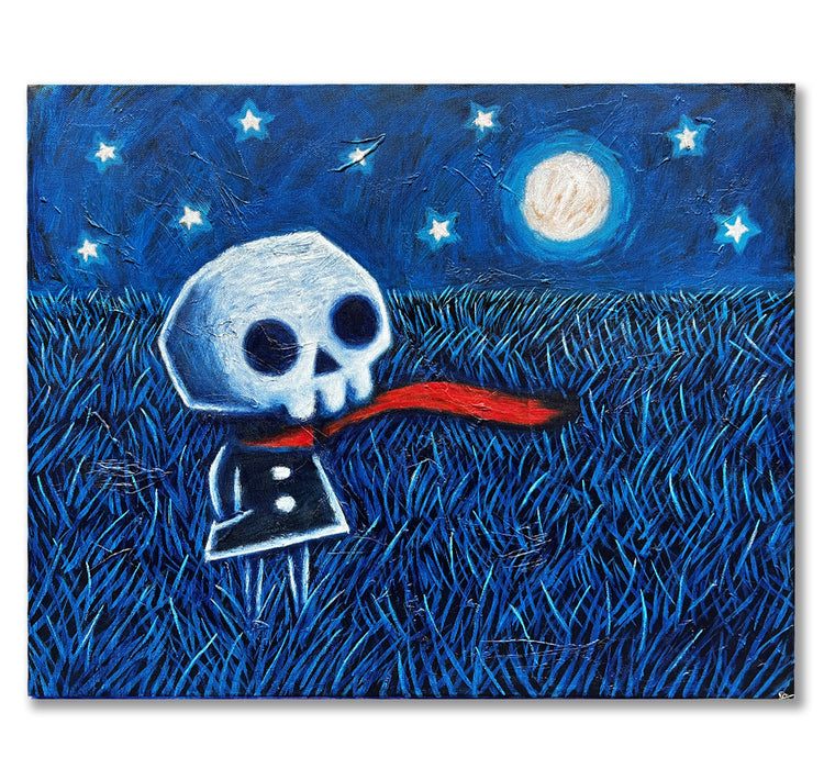 The Quiet Night 40x50cm Painted Canvas – gothic art by Akumu Ink, alt fashion art from Akumu Ink Clothing