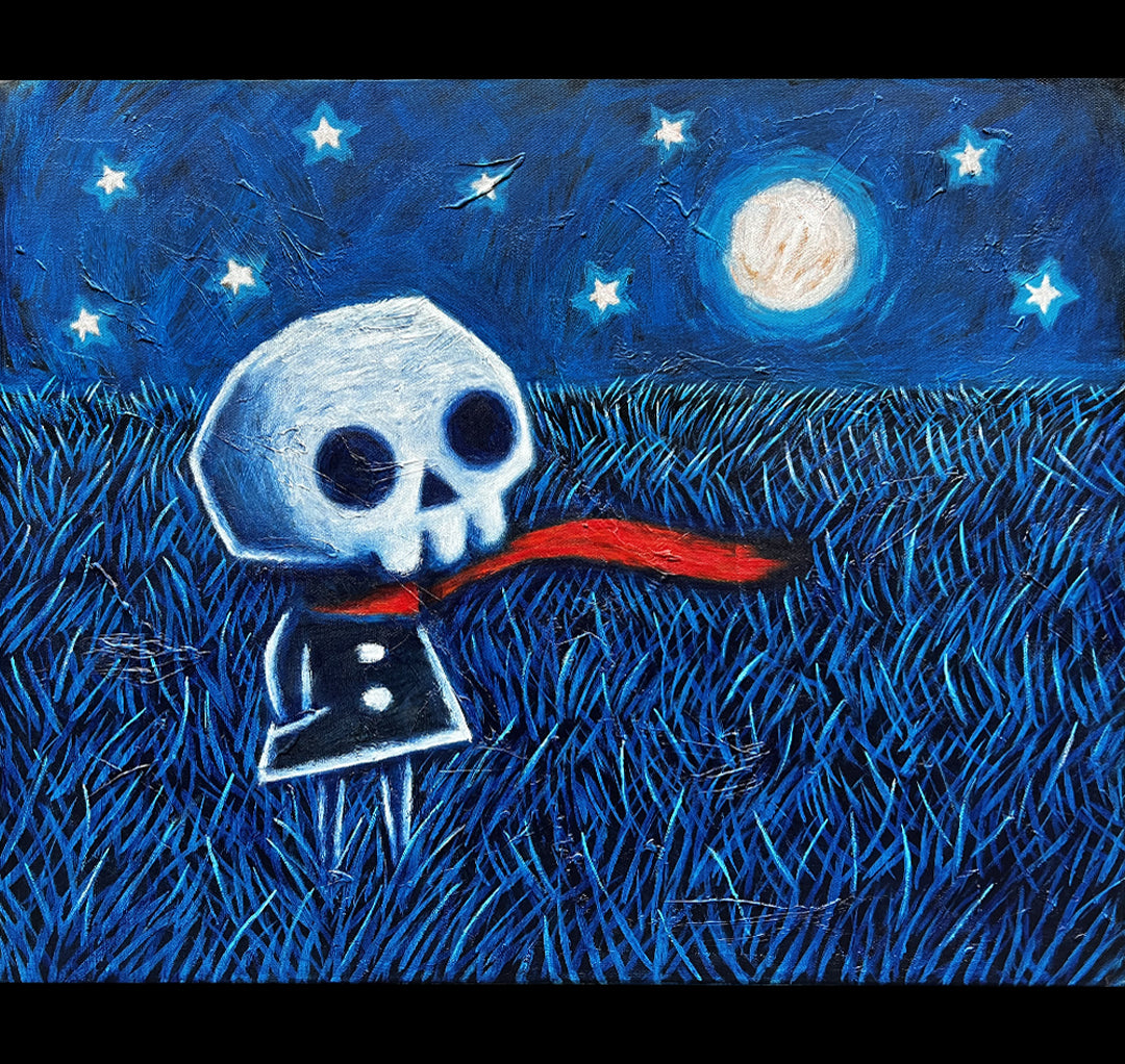 The Quiet Night 40x50cm Painted Canvas – gothic art by Akumu Ink, alt fashion art from Akumu Ink Clothing