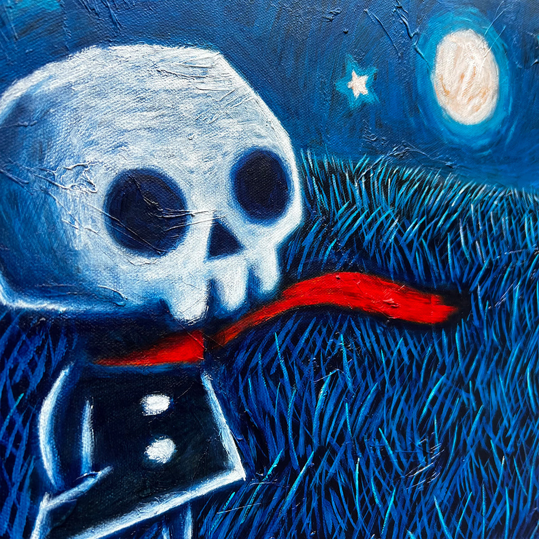 The Quiet Night 40x50cm Painted Canvas – gothic art by Akumu Ink, alt fashion art from Akumu Ink Clothing