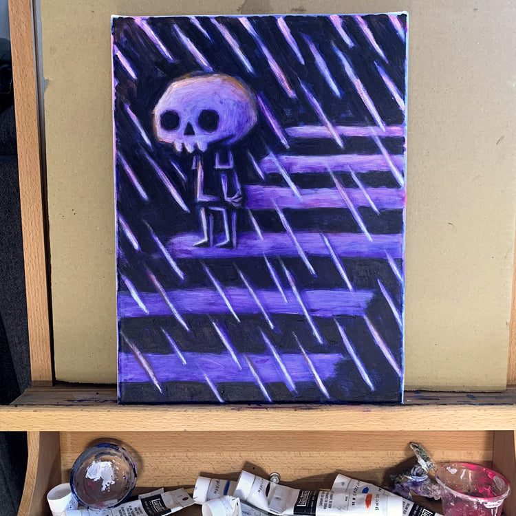 The Crossover 30x40cm Painted Canvas – gothic art by Akumu Ink, alt fashion art from Akumu Ink Clothing