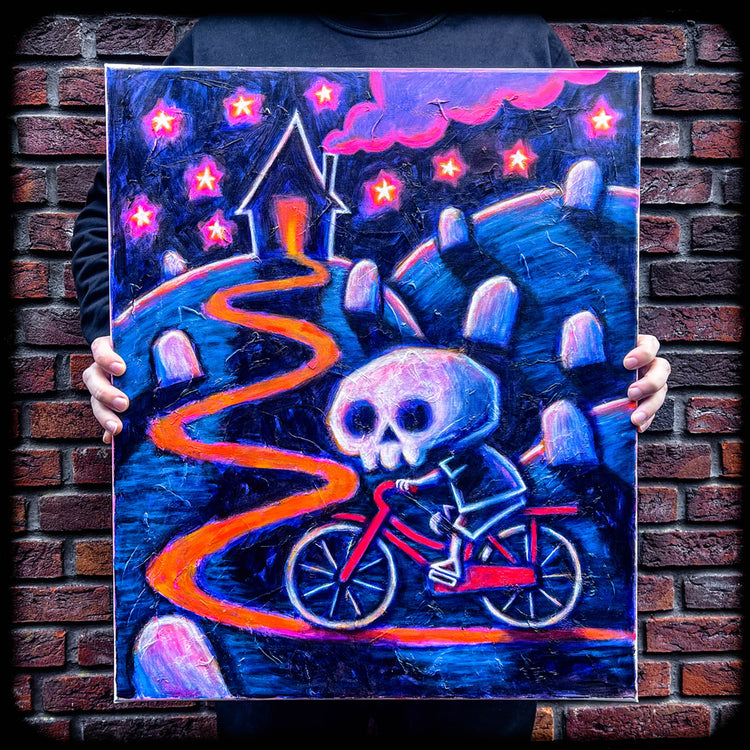 2025 On My Way Home Painted Canvas – gothic art by Akumu Ink, alt fashion art from Akumu Ink Clothing