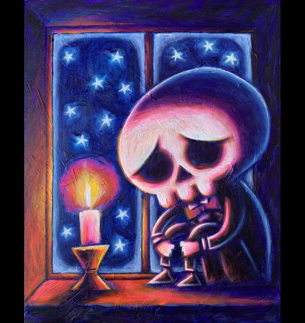 Seeking Warmth 40x50cm Painted Canvas