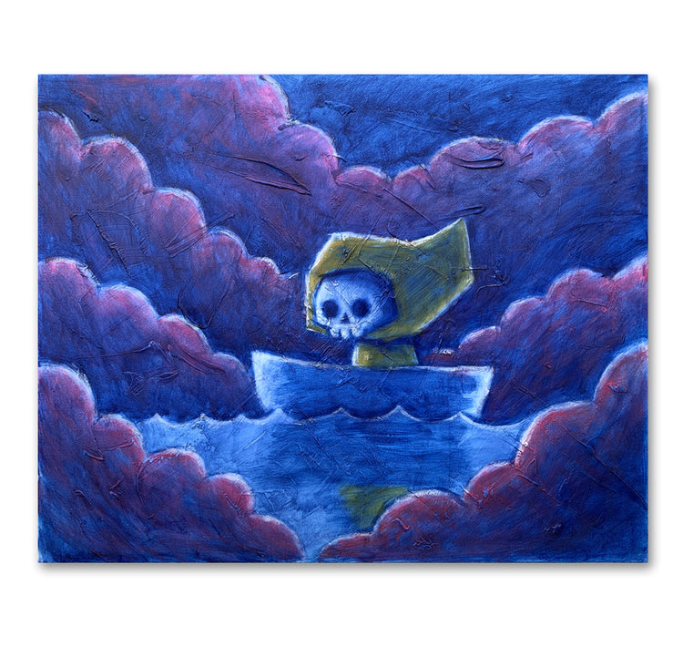 Adrift in the Mist 40x50cm Painted Canvas – gothic art by Akumu Ink, alt fashion art from Akumu Ink Clothing