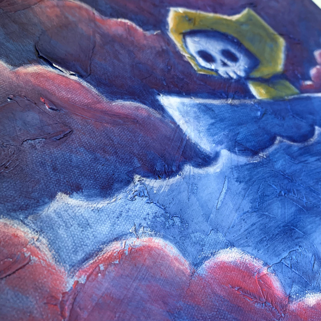 Adrift in the Mist 40x50cm Painted Canvas – gothic art by Akumu Ink, alt fashion art from Akumu Ink Clothing