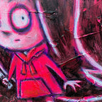Alice Pink 30x40cm Painted Canvas – gothic art by Akumu Ink, alt fashion art from Akumu Ink Clothing