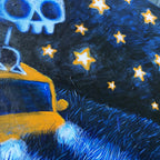 Stranded Beneath the Stars 60x70cm Painted Canvas – gothic art by Akumu Ink, alt fashion art from Akumu Ink Clothing