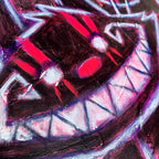 Cheshire Cat Pink 30x40cm Painted Canvas – gothic art by Akumu Ink, alt fashion art from Akumu Ink Clothing