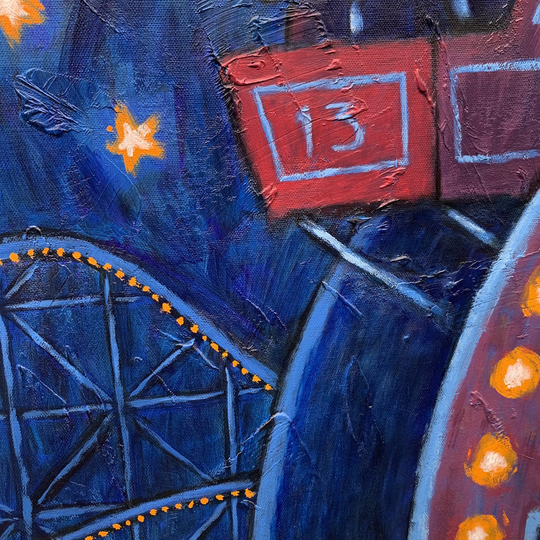 Get Me Off This Ride 50x60cm Painted Canvas – gothic art by Akumu Ink, alt fashion art from Akumu Ink Clothing