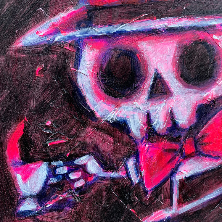 Hatter Pink 30x40cm Painted Canvas – gothic art by Akumu Ink, alt fashion art from Akumu Ink Clothing