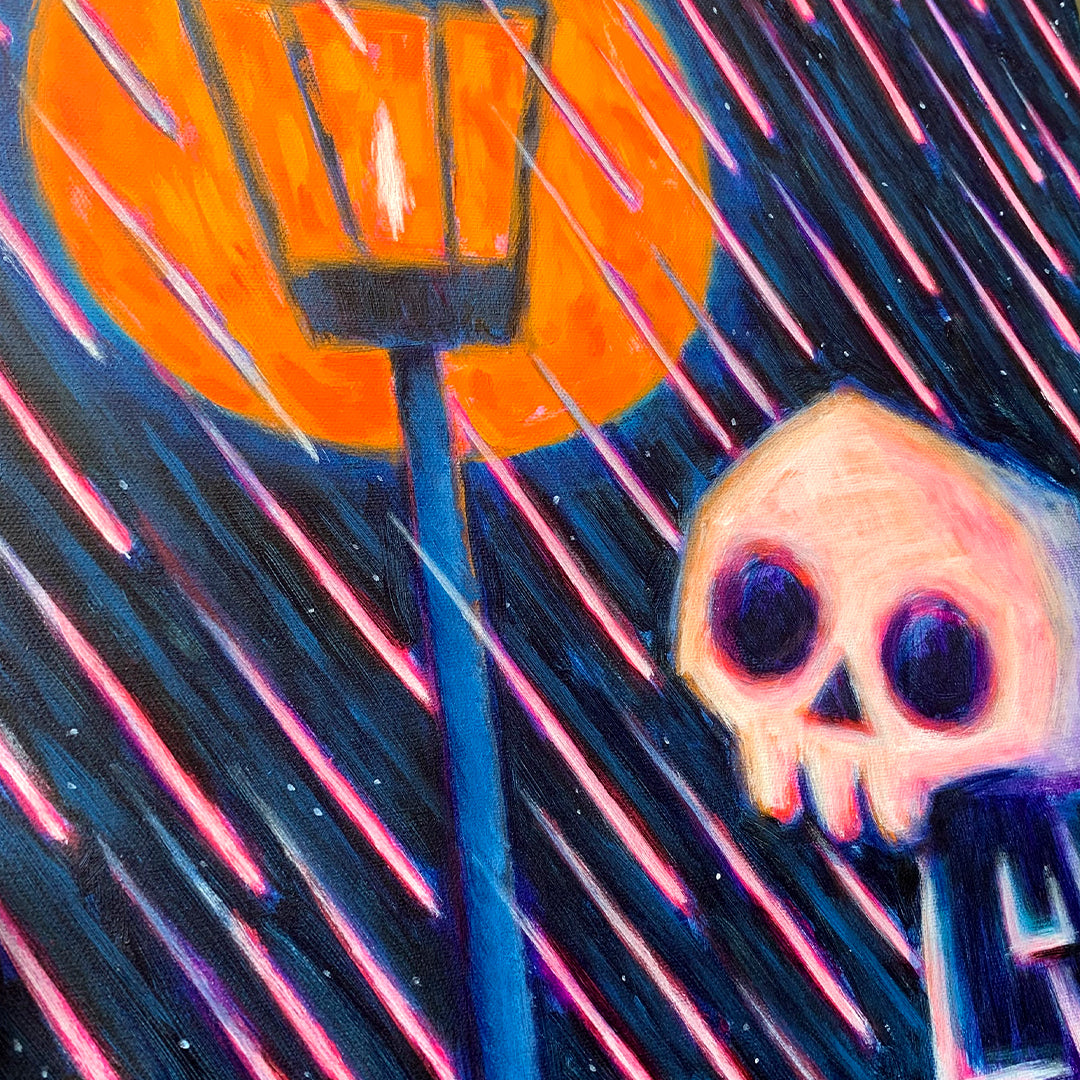 Night Light 40x50cm Painted Canvas – gothic art by Akumu Ink, alt fashion art from Akumu Ink Clothing