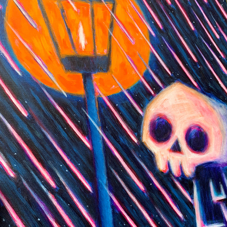 Night Light 40x50cm Painted Canvas – gothic art by Akumu Ink, alt fashion art from Akumu Ink Clothing