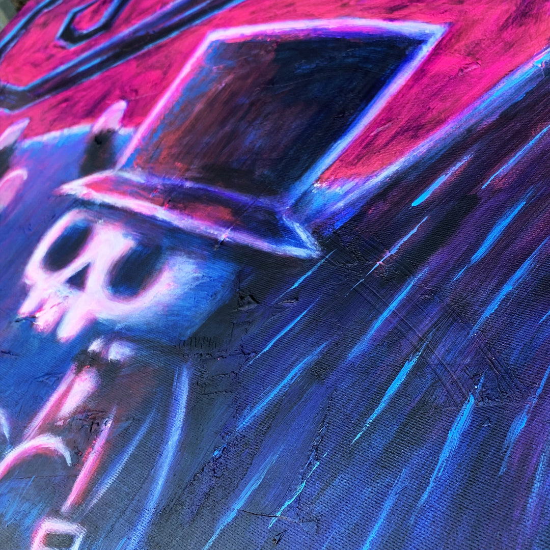 The Night Arrives, I Still Wait For You 60x70cm Painted Canvas – gothic art by Akumu Ink, alt fashion art from Akumu Ink Clothing