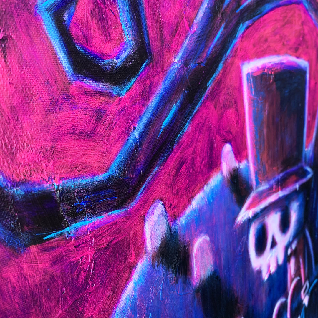 The Night Arrives, I Still Wait For You 60x70cm Painted Canvas – gothic art by Akumu Ink, alt fashion art from Akumu Ink Clothing