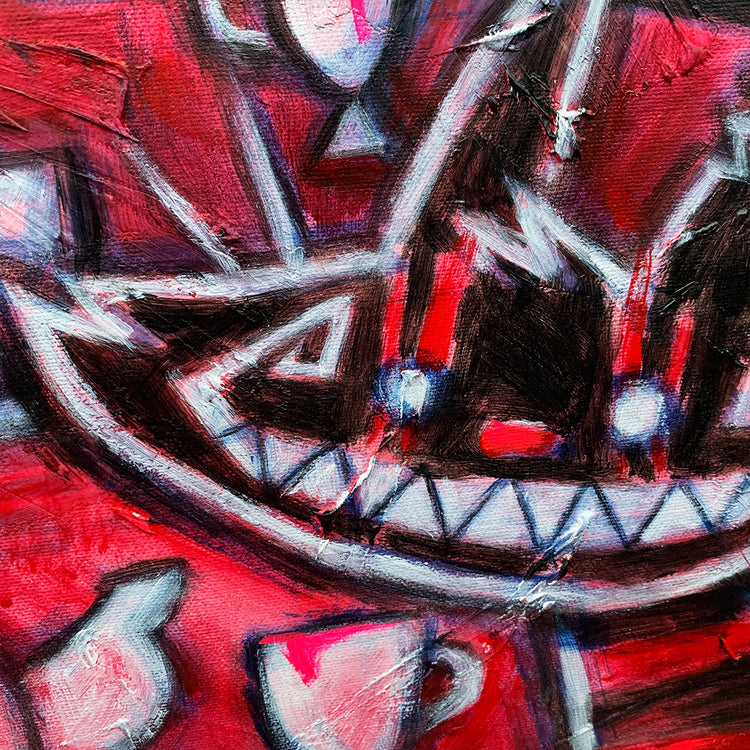 Tea Party 60x70cm Painted Canvas – gothic art by Akumu Ink, alt fashion art from Akumu Ink Clothing