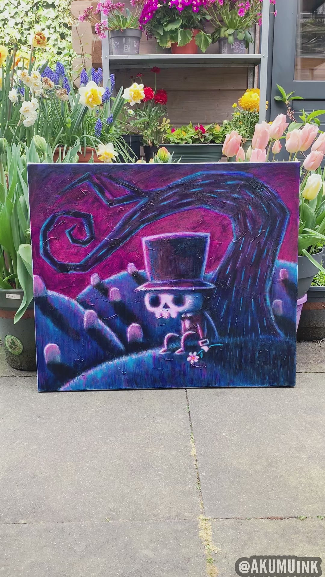 The Night Arrives, But I Still Wait For You 60x70cm Painted Canvas
